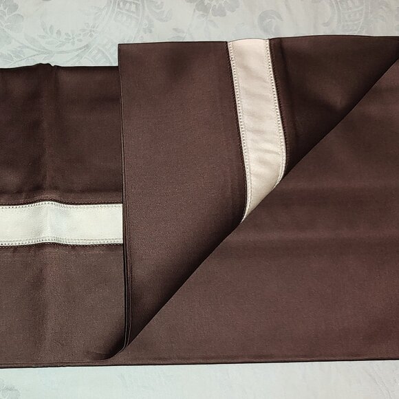 MATOUK 100% EGYPTIAN COTTON SATEEN NOCTURNE 600TC 21x41 BRN/IVORY KING CASE - Picture 1 of 5